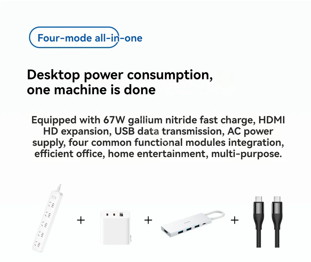 Xiaomi 67W Desktop Fast Charging Socket Pro USB-A USB-C AC 2500W MAX Power Strip Docking Station HDMI 7in1 With 6A Data Line - Image 3